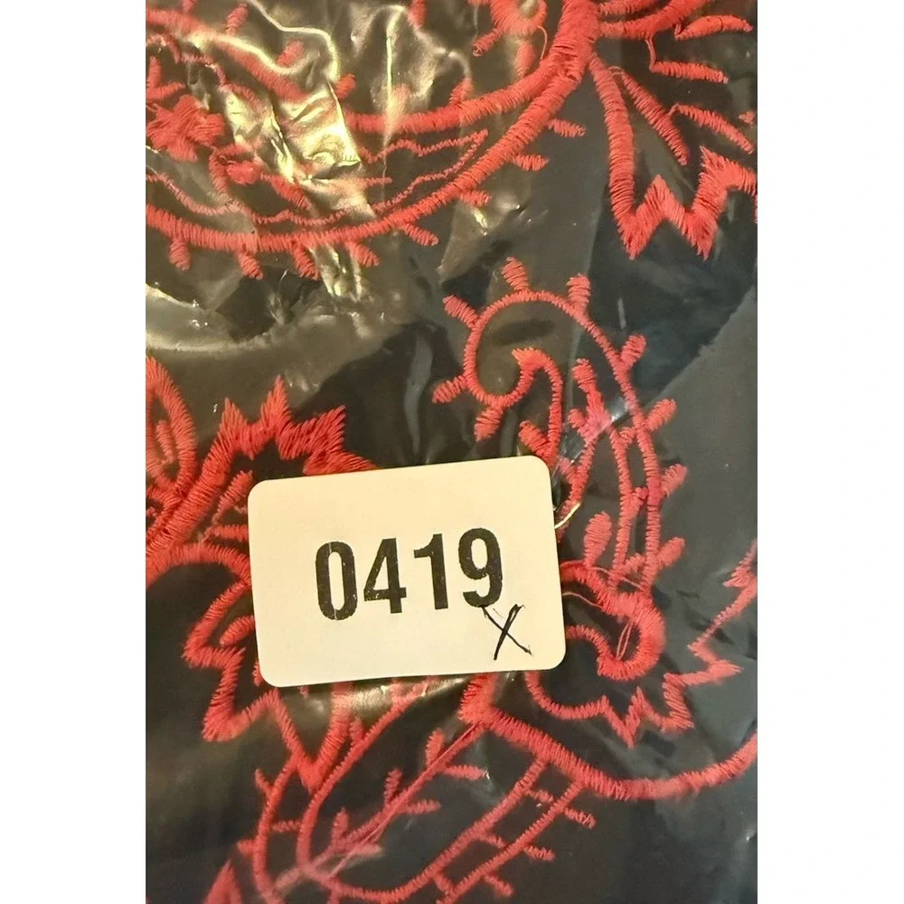 Chicos 3 US XL Womens Black Red Embroidered Beaded Jacket Paisley‎ Holiday - Picture 10 of 11